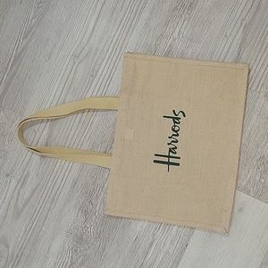 Harrods Jute & Cotton Tote Bag